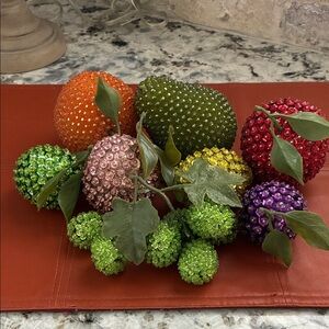 Lot of 8 Mid-Century Beaded Fruit